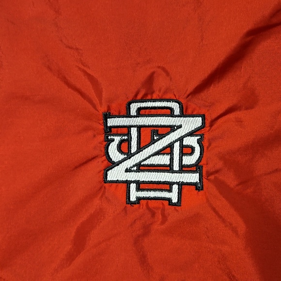 EASTON VENTED RED NYLON WINDBREAKER JACKET PULLOVER MEN'S LARGE, WITH "NDG" LOGO - Picture 12 of 15